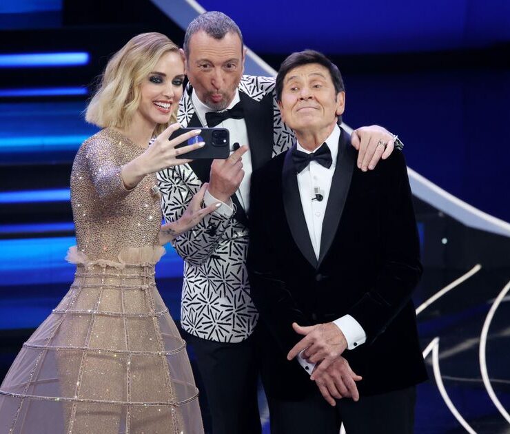 Amadeus, Chiara Ferragni, Gianni Morandi Sanremo 2023