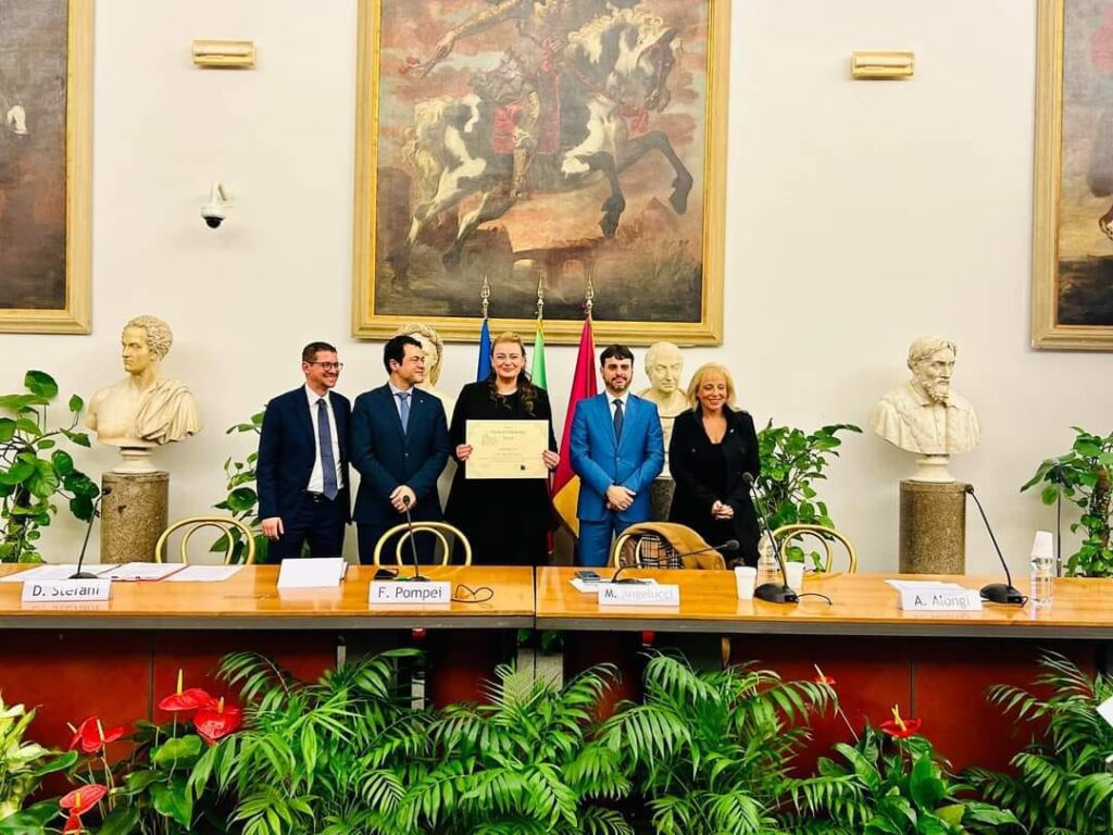 Lisa Di Giovani premiata in Campidoglio